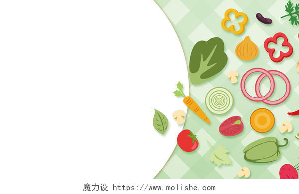 卡通手绘水果蔬菜超市名片海报